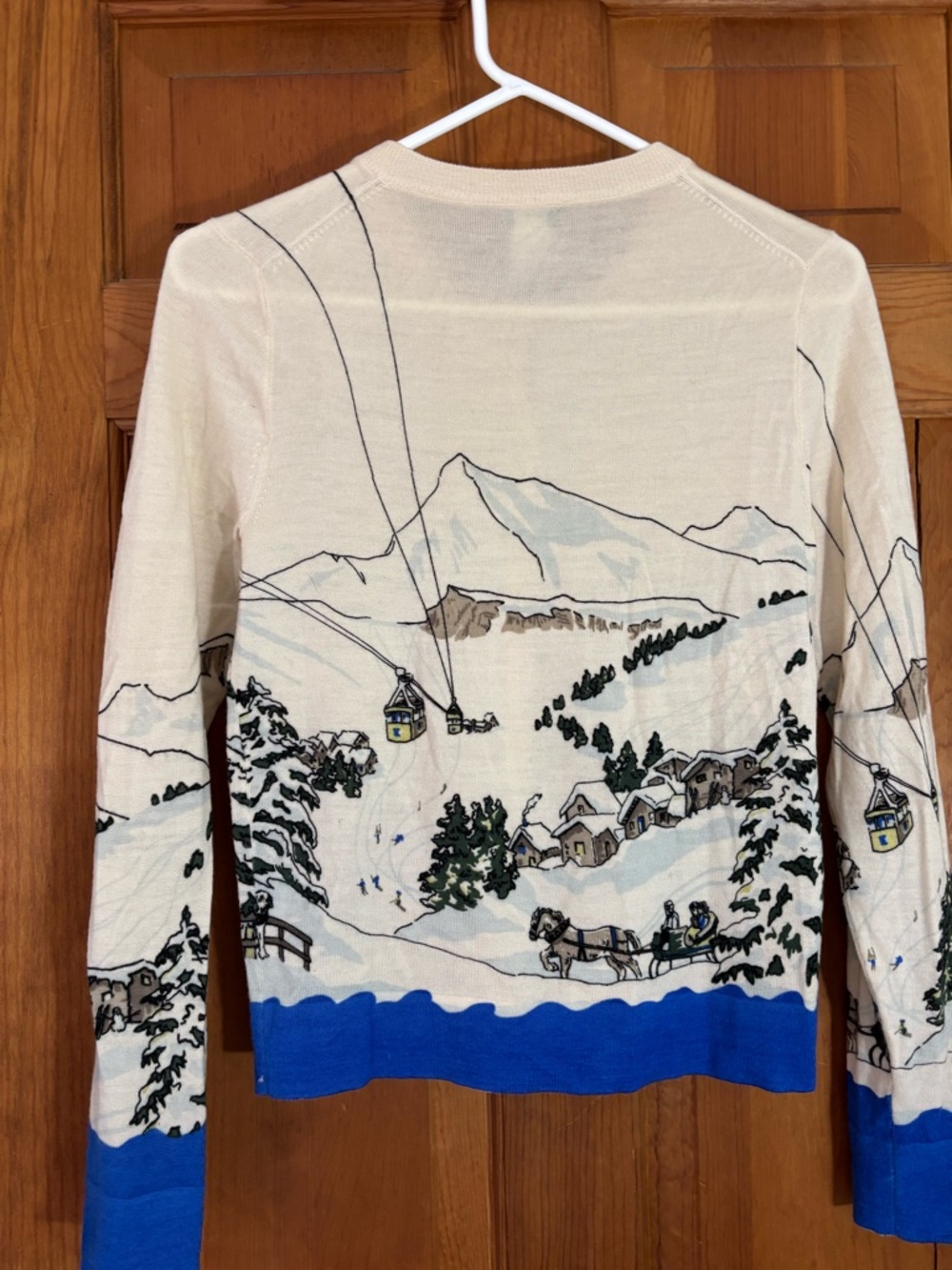 Rare Collectable J.Crew Vintage Ski Scene Sweater Merino Wool Size Small - Picture 3 of 12